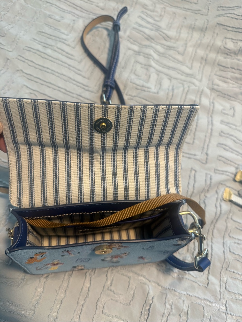 Dooney & Bourke Light Blue & Navy Disney Cruise Line Crossbody Bag - Picture 4 of 4
